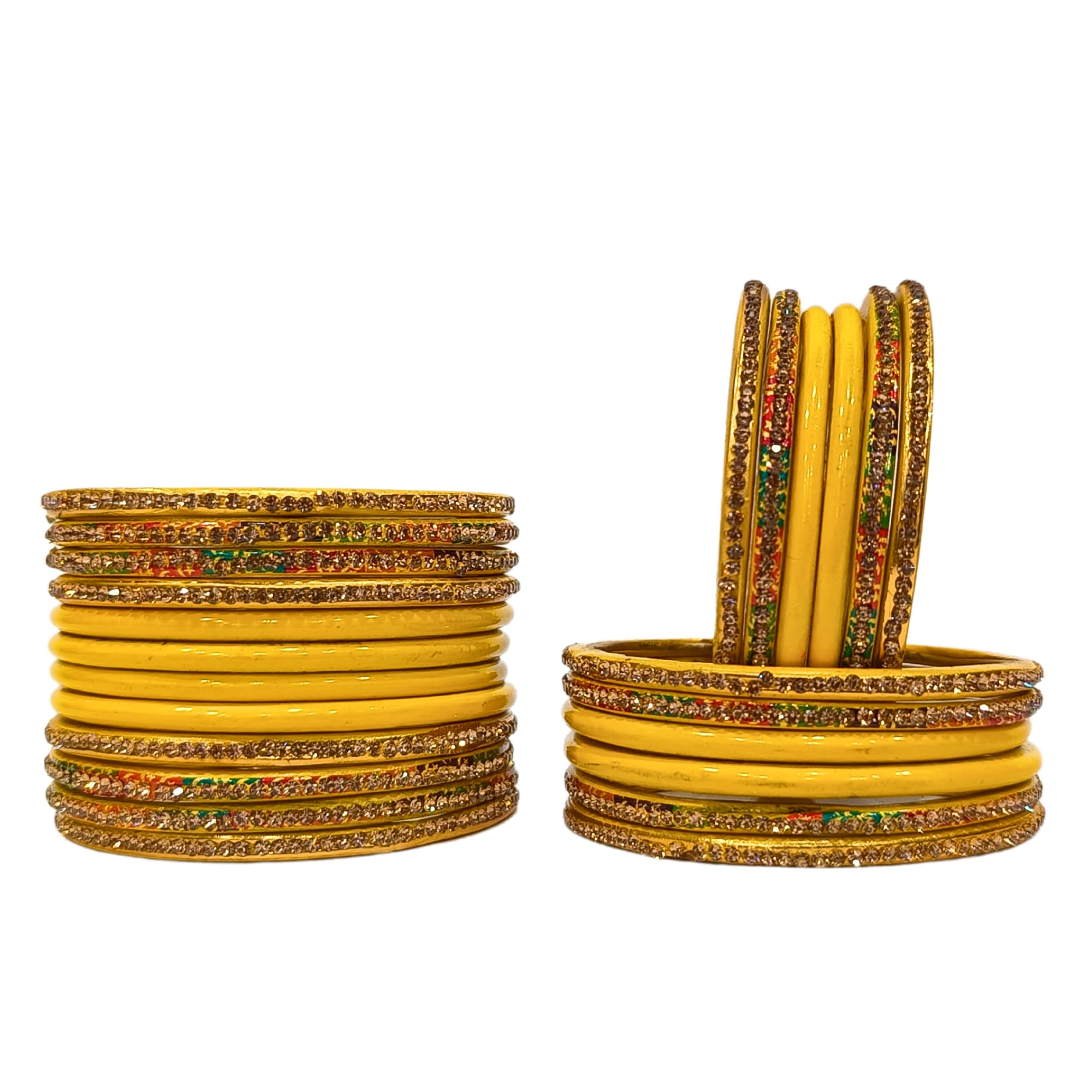 Lahthi Wala - Traditional Jaipuri Lakh Bangle Handmade Rajasthani Bangles for Women, Ethnic Wedding Set For Girls & Ladies, Gift For Wife (24 pis) Yellow size 2.4 (B0CVDNMWWY) Amazon Price History, Amazon Price Tracker