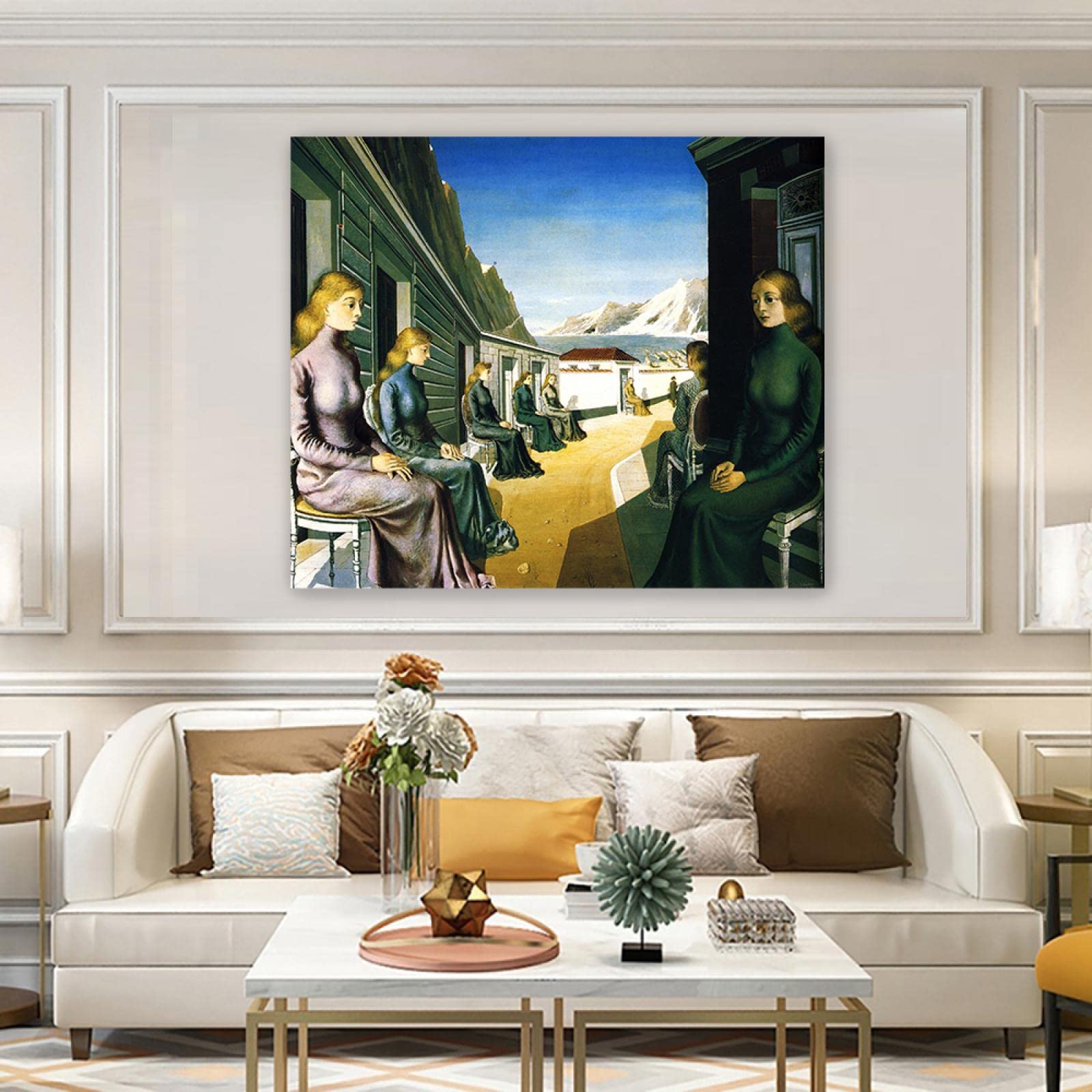 Amazon.com: Framed-Famous Paintings Paul Delvaux Print on Canvas