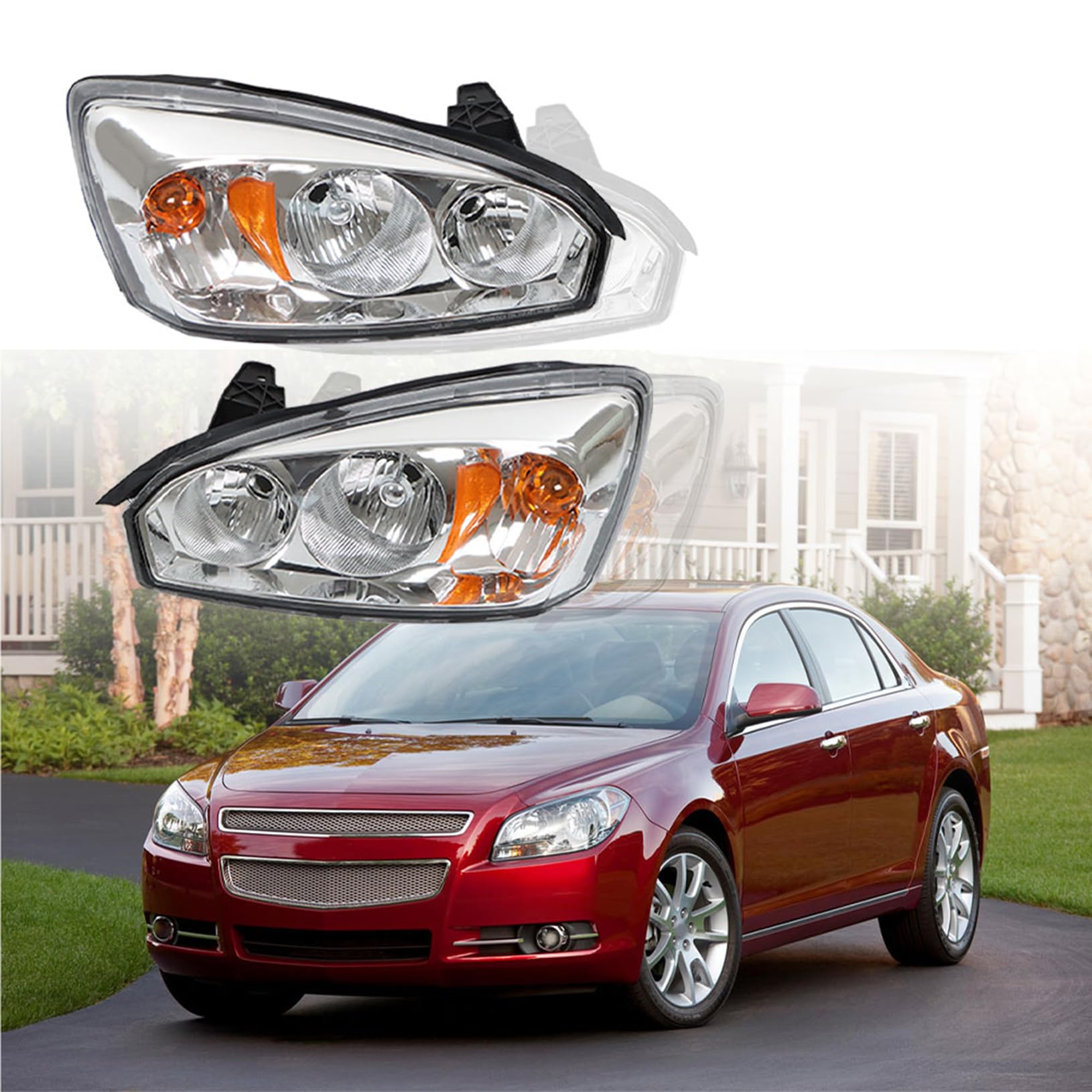 LABLT Headlights Replacement for 2004 2005 2006 2007 2008 Chevy Malibu SS Headlights Pair Left+Right Side (Passenger Driver Side)