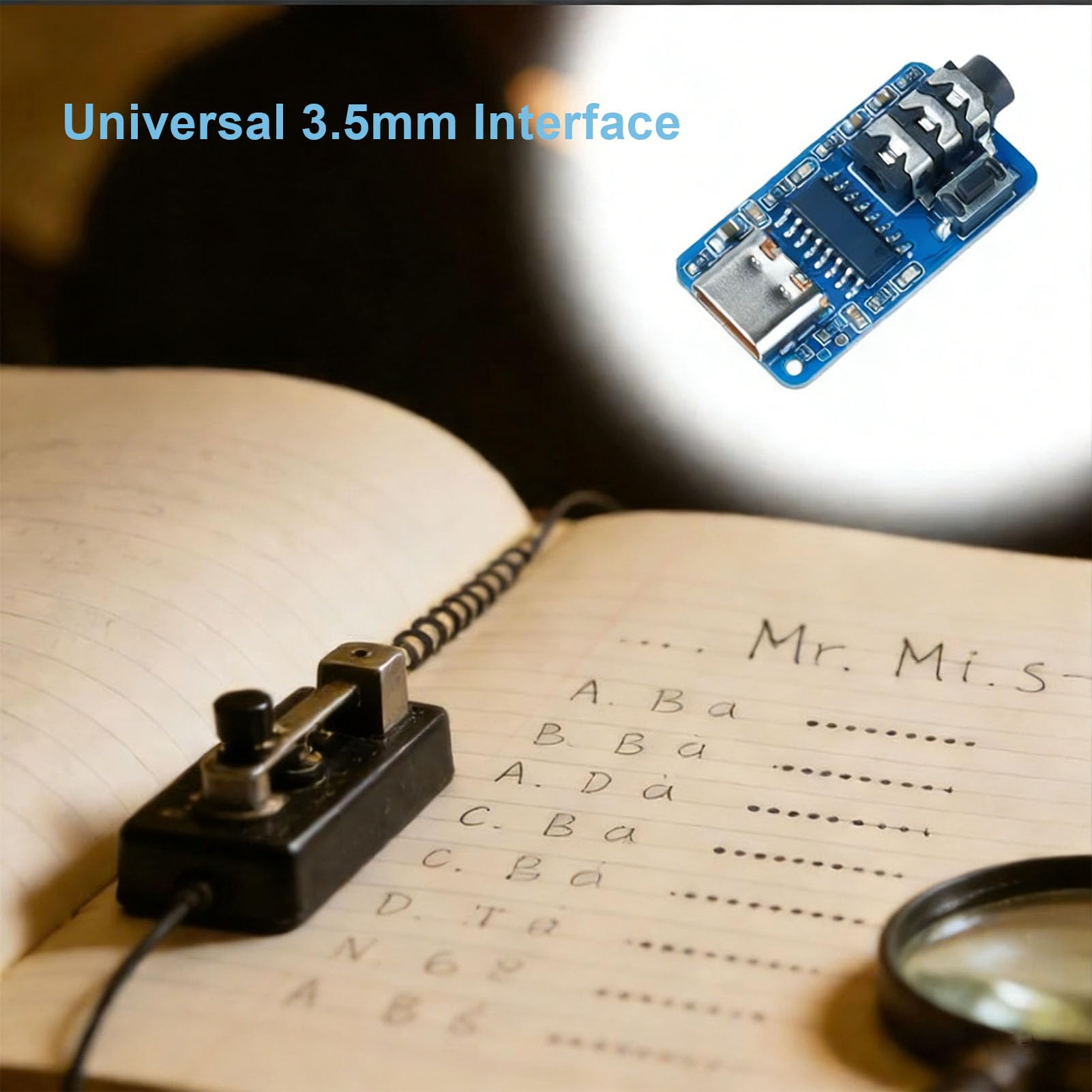 Hyuduo Dispositivo USB CW per Esercitarsi Codice Morse con Interfaccia da 3,5 Mm per gli Appassionati di Radioamatori, Supporto per Software VBand e modalità Lakey