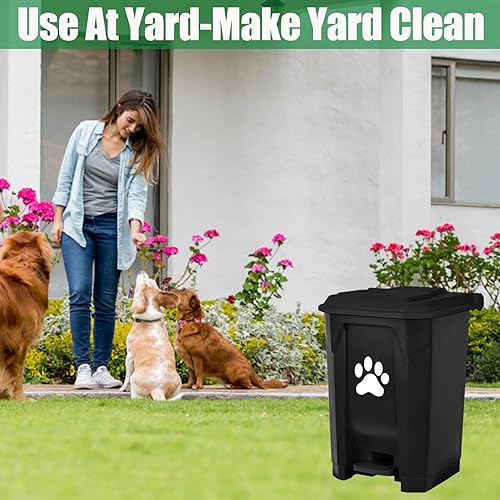 Miniatura 3 de Bote de basura para excrementos de perro al aire libre con tapa, contenedor de residuos de mascotas, cubo de basura para perros, recogedor de