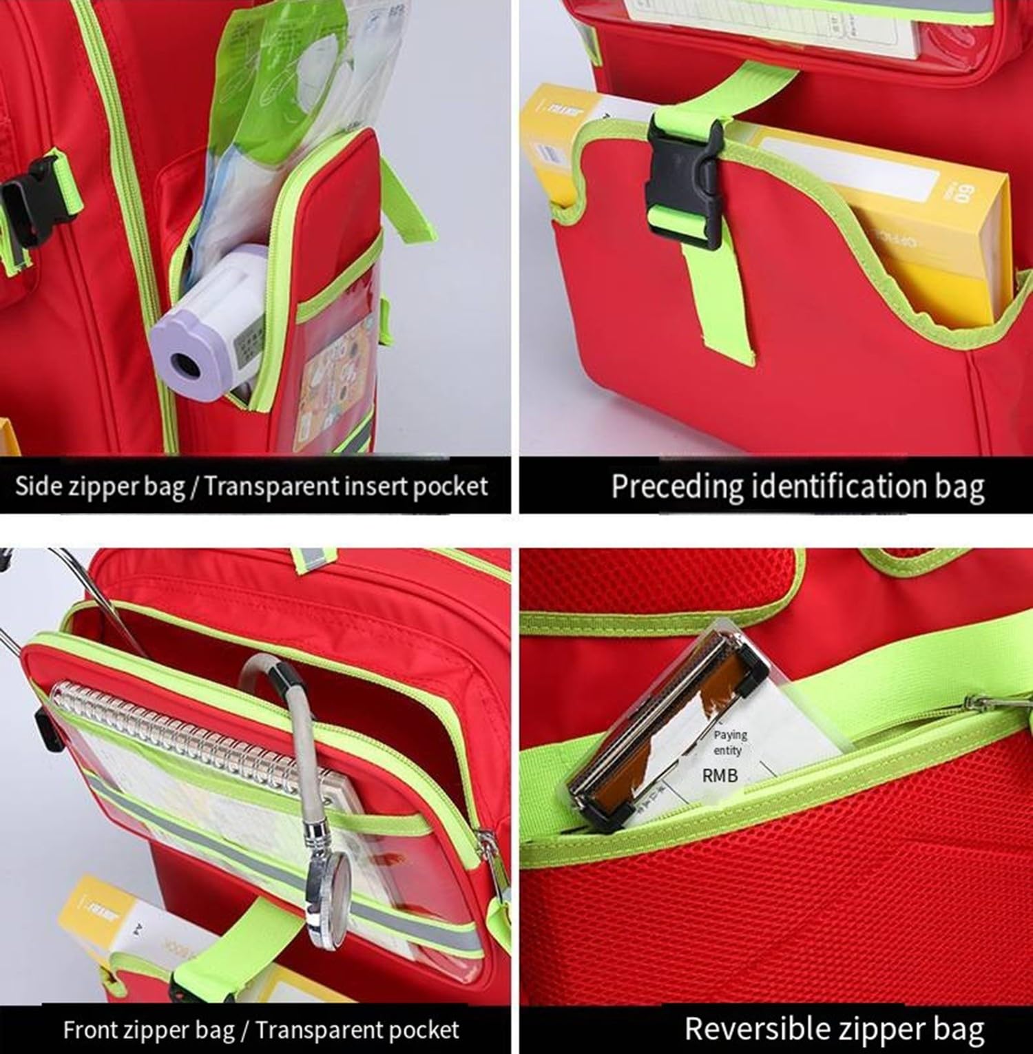 Mochila De Primeros Auxilios Vacía,Bolsa De Trauma Médico,Maletin De Enfermero,Botiquin Coche,Viaje,Casabolsa De Emergencia,Bolsa De Rescate Con Asa Para Táctico,Uidado(Solo Incluye La Bolsa)