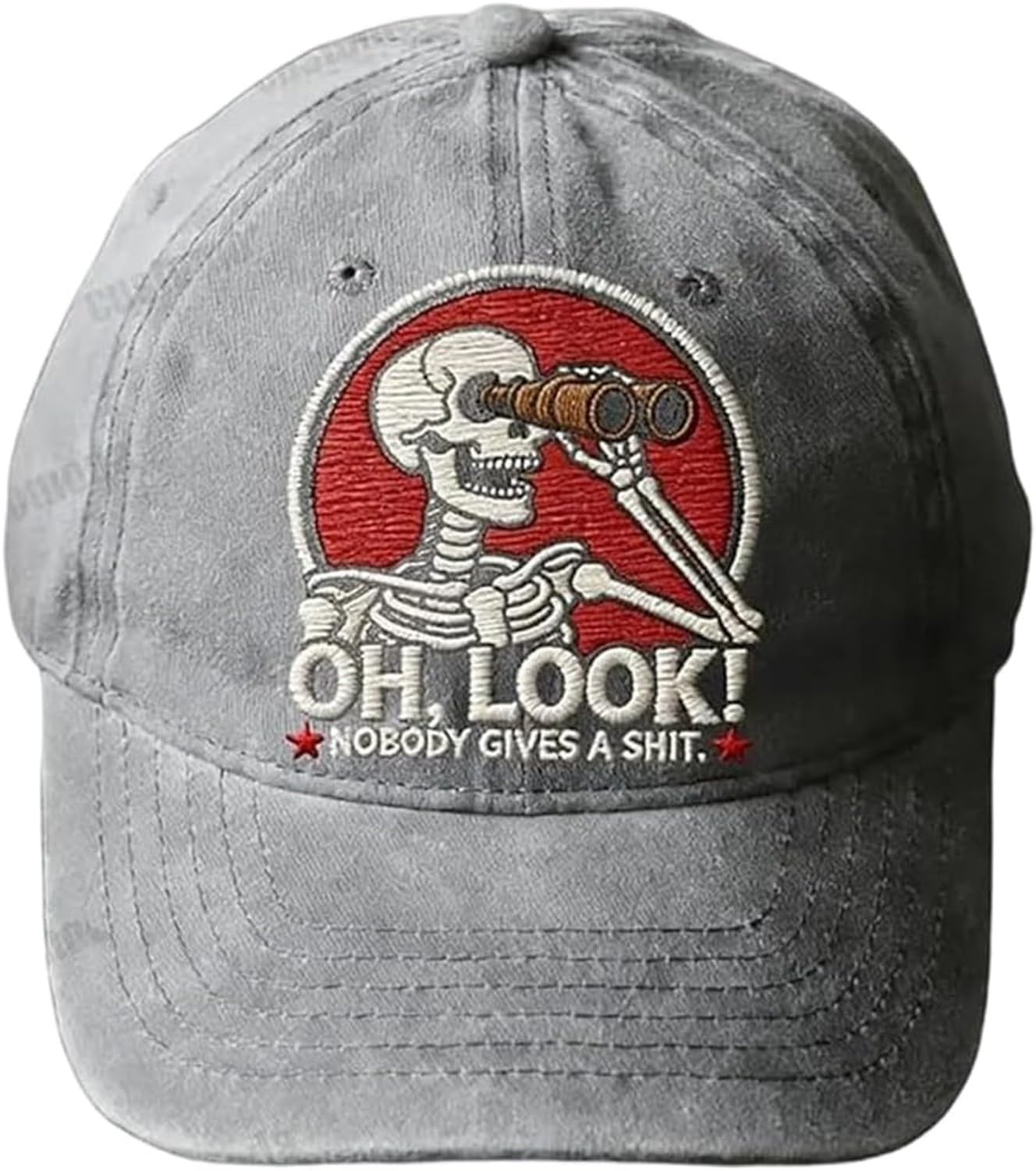 XIUNYIE Oh Look Nobody Gives A Sh T Skeleton Scout Cap Vintage Printed Sarcasm Style Adjustable Unisex Baseball Hat, #D