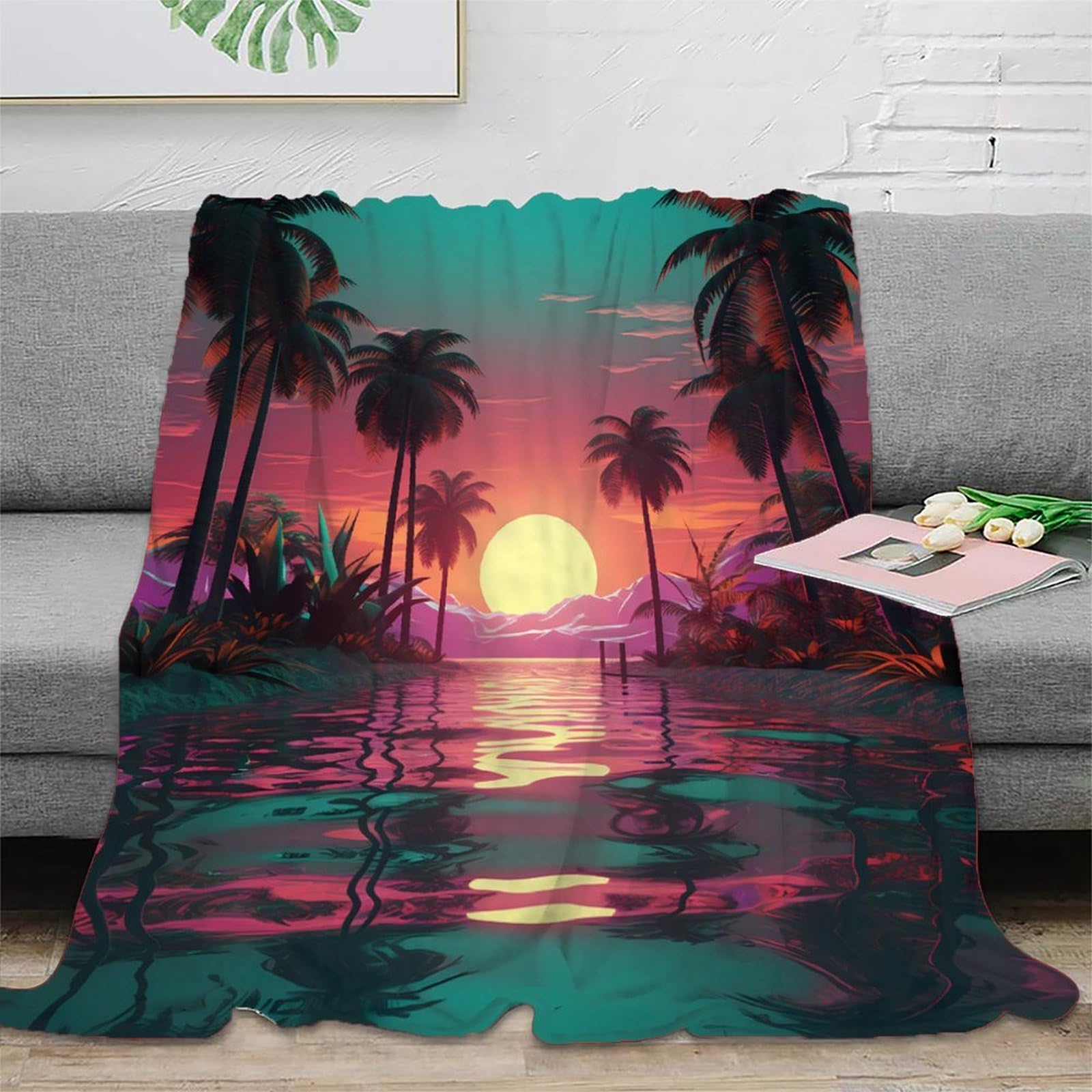 Couverture respirante plaid tropical chaud et léger toutes saisons