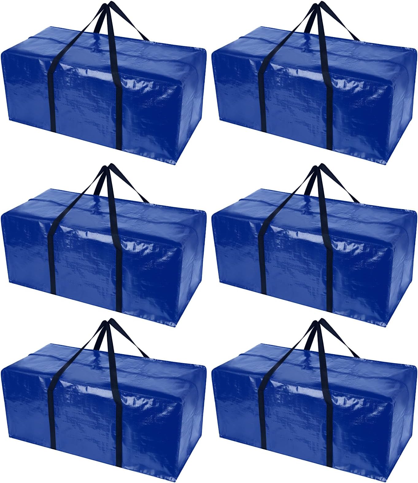6 Pack grey Extra Large Moving Bags with Zippers & Carrying