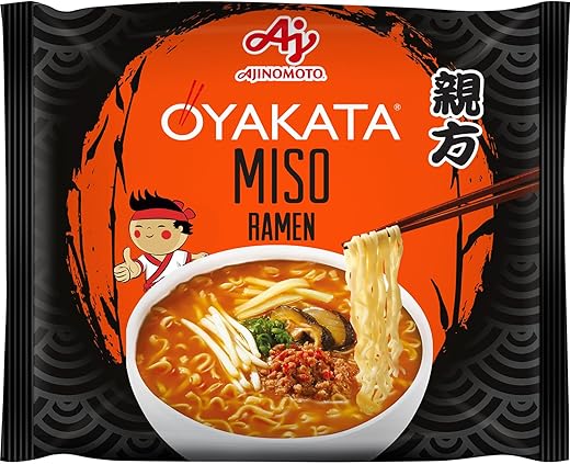 Ajinomoto Oyakata Miso Ramen Noodles Instant Miso Flavoured Noodles 3-4 Minutes Ready Miso Seasoning Chicken Pork Asian Spices Snack or Quick Lunch 89g