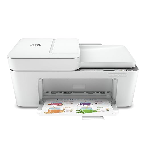 HP DeskJet Plus 4155 Wireless All-in-One Printer | Mobile Print, Scan & Copy | HP Instant Ink Ready | Auto Document Feeder (3XV13A) (Renewed)