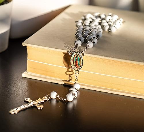 Miniatura 4 de Rosario perfumado Virgen De Guadalupe Recuerdos de Bautizo Primera Comunión, recuerdo de fiesta de Nuestra Señora de Guadalupe - 12 piezas (rojo)