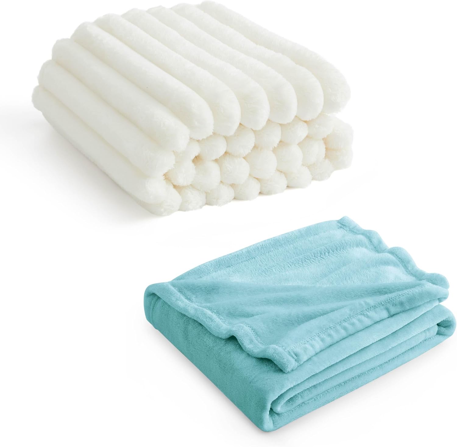 Bedsure Fleece King Size Blankets for Bed River Blue&King Size Blanket,108x90 Inches