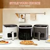 DUMOS Air Fryer, 4QT Nonstick Airfryer with 8 Presets Visual Window, DUMOS air fryer 4QT, see-through window with light, 8 presets, nonstick dishwasher-safe basket, overheat protection — image 7