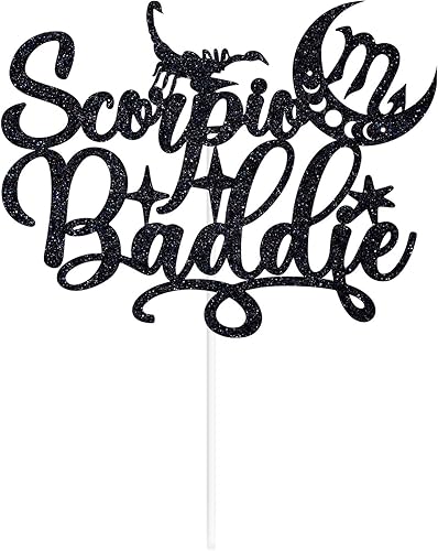 Miniatura 7 de Escorpio Baddie - Decoración para tartas de escorpio de gran energía, cumpleaños de Escorpio, decoraciones de fiesta de cumpleaños con temática del