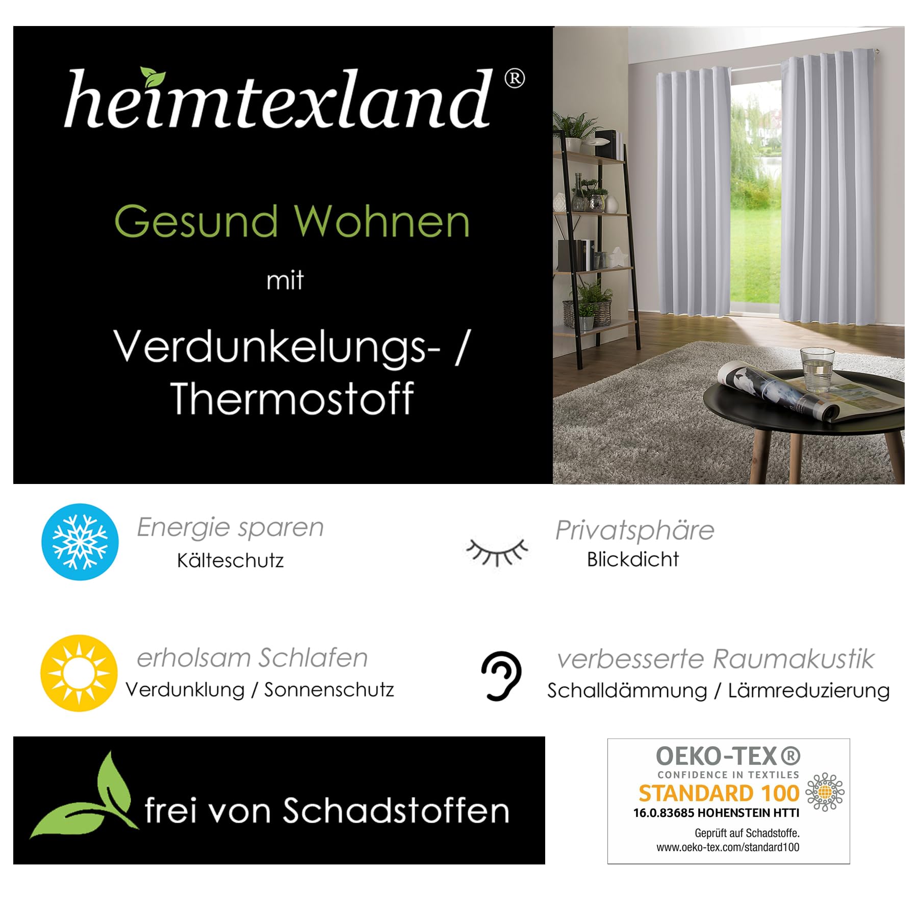 heimtexland Gardine XXL Dekoschal Blickdicht Verdunkelungsgardine Thermogardine HxB 245x275 cm Kälte- und Wärmeisolierung …auspacken, aufhängen, fertig! Vorhang Typ139 Schlamm