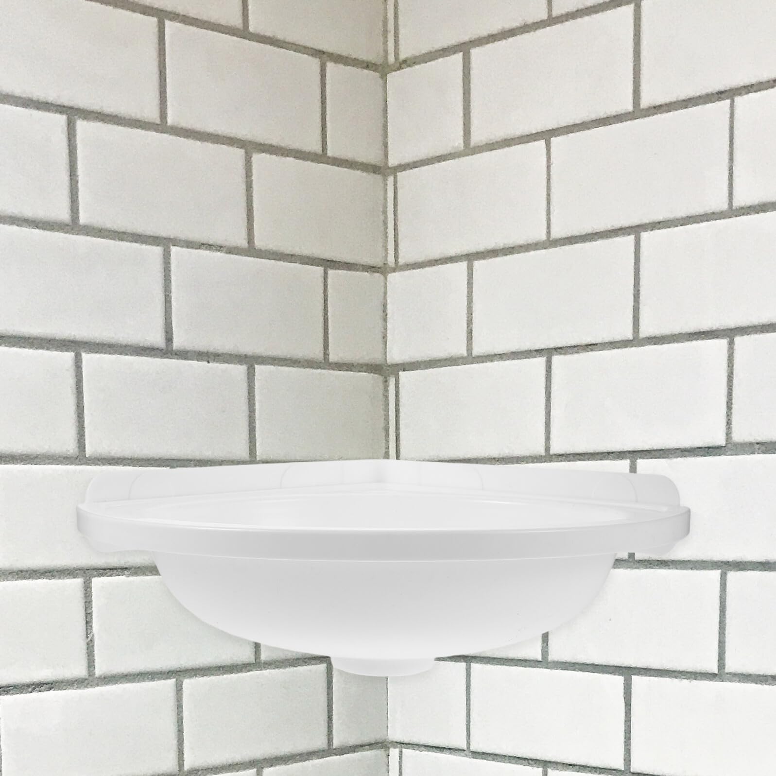 Gatuida Lavabo de Esquina Triangular Pequeño Blanco, Montado en Pared, Ligero Plástico, Adecuado para Baños Compactos y Espacios Reducidos