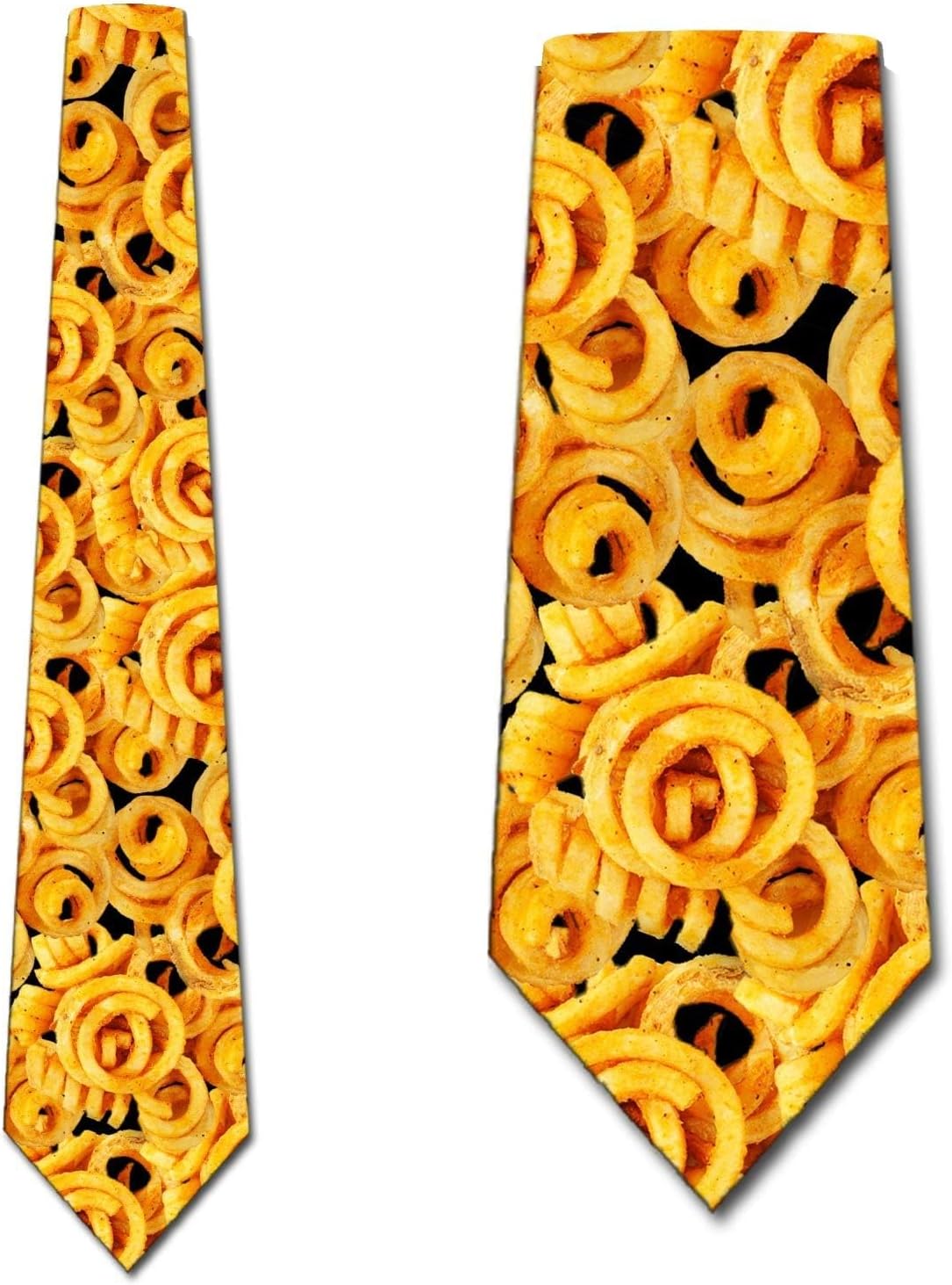 Three Rooker Curly Fry Ties Mens French Fry Necktie Food Tie