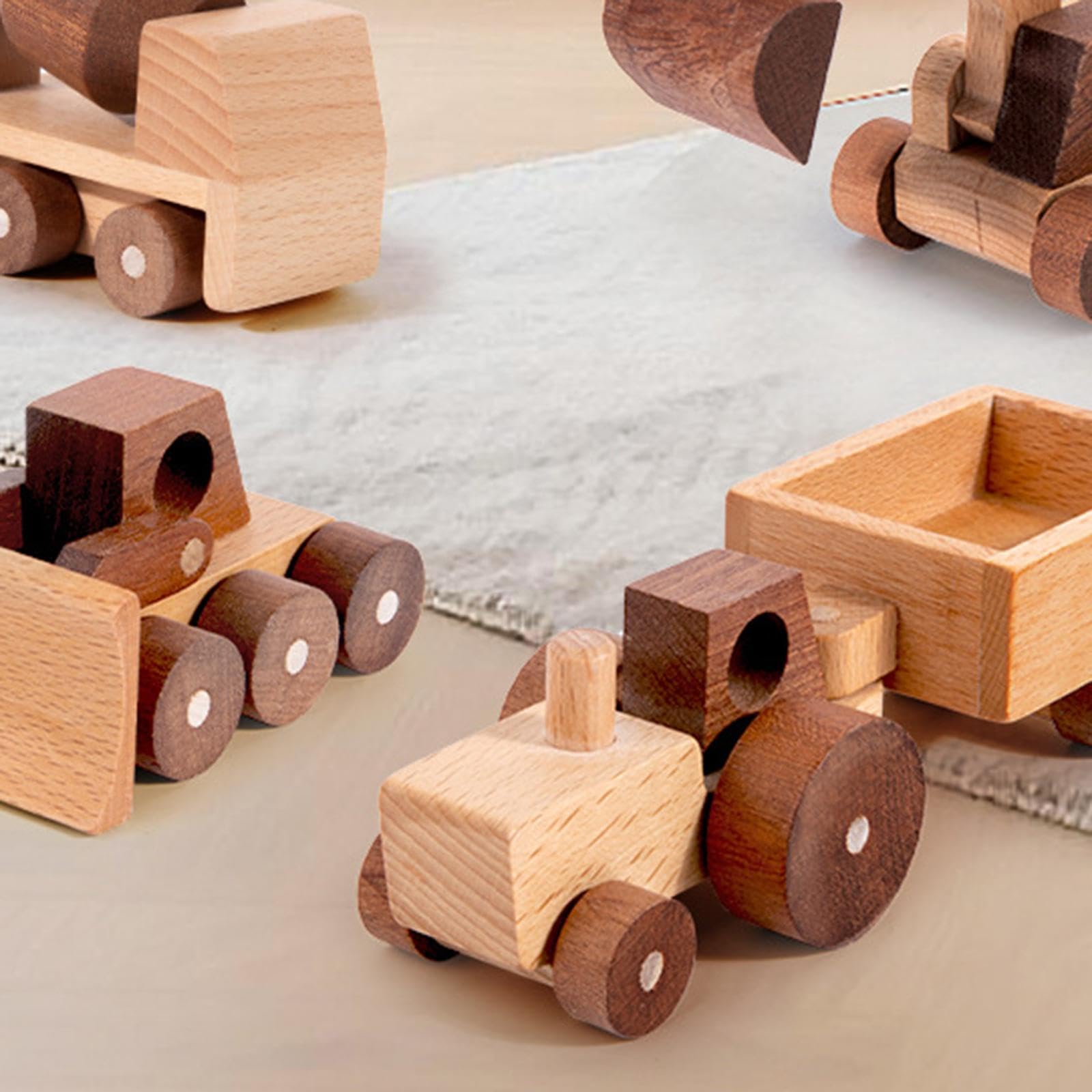 F Fityle Modello di Veicolo di ingegneria in Legno per Bambini, Giocattolo per Bambini, Giocattolo per Bambini, Gioco di apprendimento precoce per Ragazzi, Style a