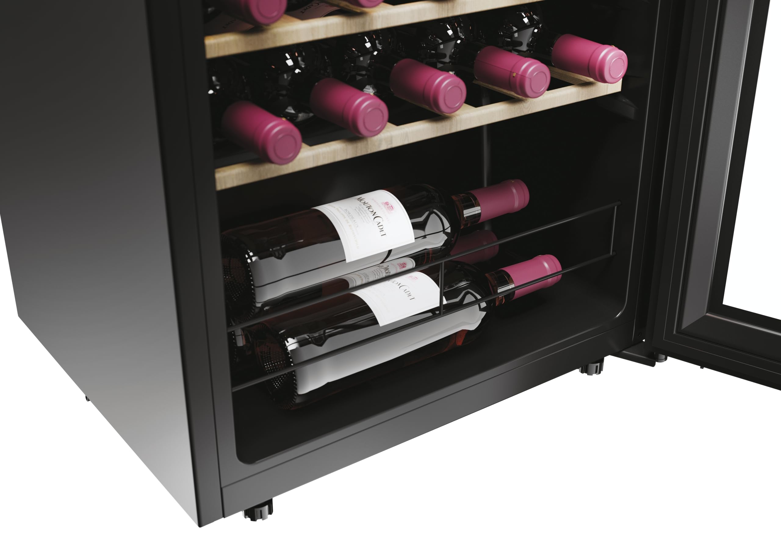 Haier Cantina Vino, Wine Bank 50 Serie 3, 34 bottiglie, 37 dB, Connessa, Vetro Anti-UV, Monozona, Classe G, AxLxP 85x47,5x45,6 cm, Nero - HWS34GGH1
