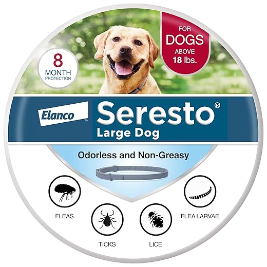 Seresto Flea & Tick Collar For Dogs Over 18 lbs., Treatment & Prevention, Vet-Recommend, 8 Month Protection