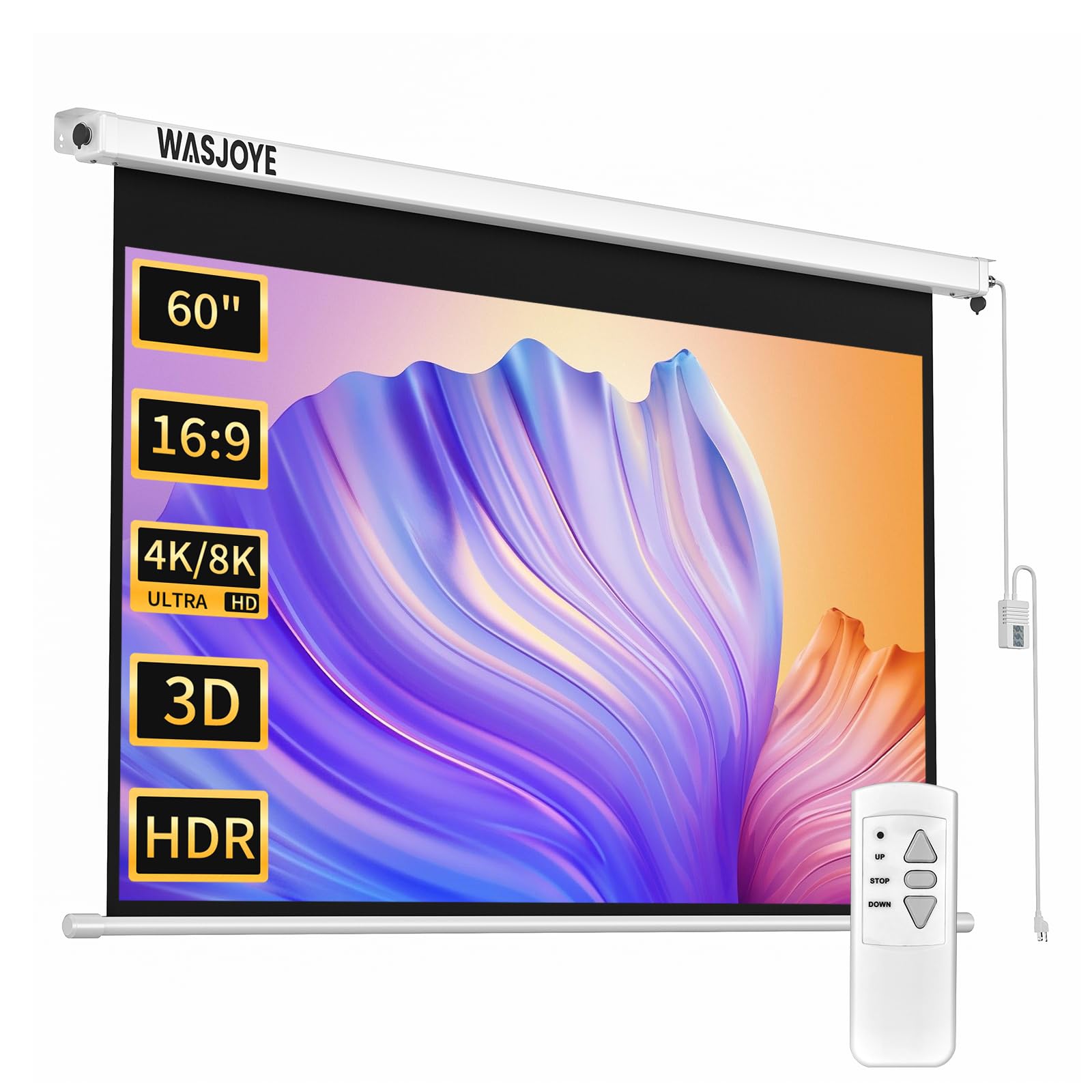 【超美品】プロジェクターとスクリーンのセット Amazon | WASJOYE プロジェクタースクリーン 60インチ 16:9 電動