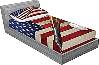 Vista 373 de Lunarable Grey Fitted Sheet & Pillow Sham Set, Pattern with Random Footprints Paw Traces Pet Legs Friendly Cats and Dogs, Decorative Printed 3 Piece