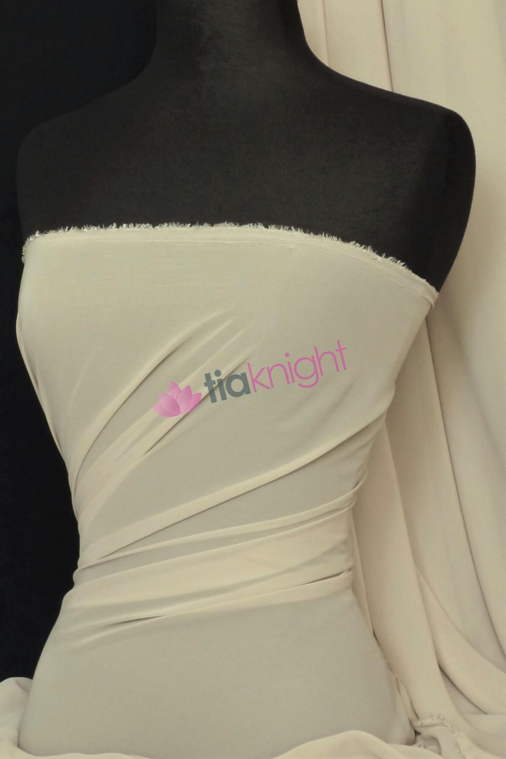Tia Knight Inspired Fabrics Beige Chiffon Soft Touch Sheer Fabric Material | 156 Cm Wide Approx | Sold By The Metre | Same Day Dispatch | By Tia Knight