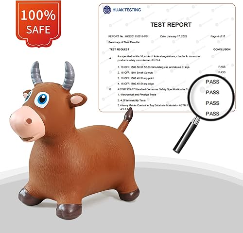 Miniatura 2 de HotMax Caballo hinchable, tolva inflable de animales para niños pequeños o niños, juguetes de salto de goma para niños o niñas, regalo de cumpleaños