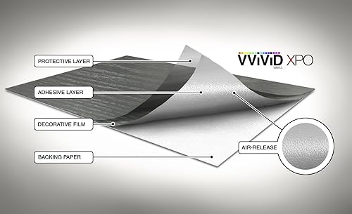 Miniatura 7 de VViViD Rollo de vinilo texturizado con acabado sintético de madera de teca, para bricolaje, sin ensuciar, fácil de instalar, adhesivo de liberación