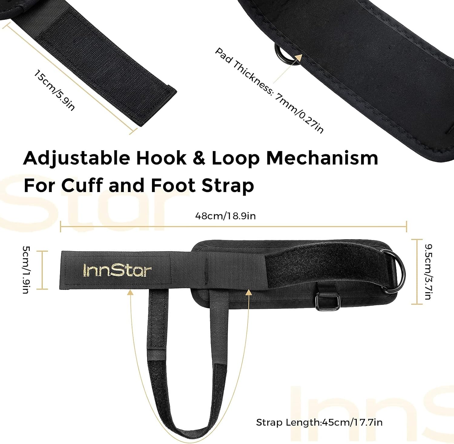 Buy INNSTAR Ankle Straps for Cable Machines, SoftPadded Ankle Cuffs for