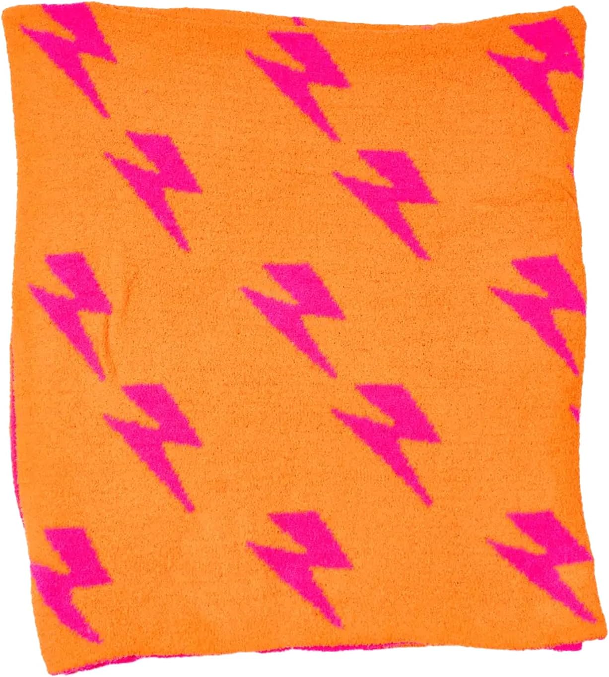 Malibu Sugar Plush Lightning Bolt Blankets - Happy Smiling Face Throw Blanket Soft Fluffy Smiley Face Bed Blanket 50” x 60”