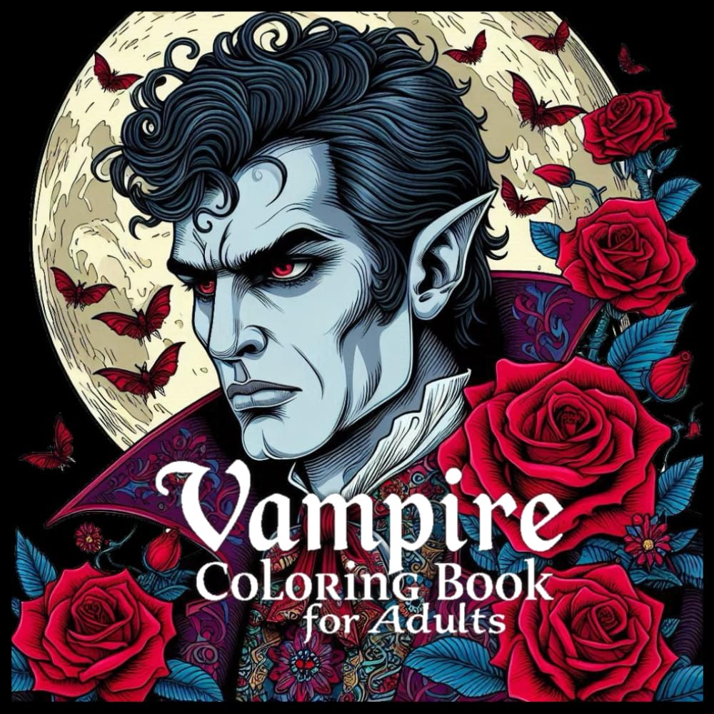 Vampire Coloring Book for Adults: Dark Fantasy Vampire Designs, Gothic ...