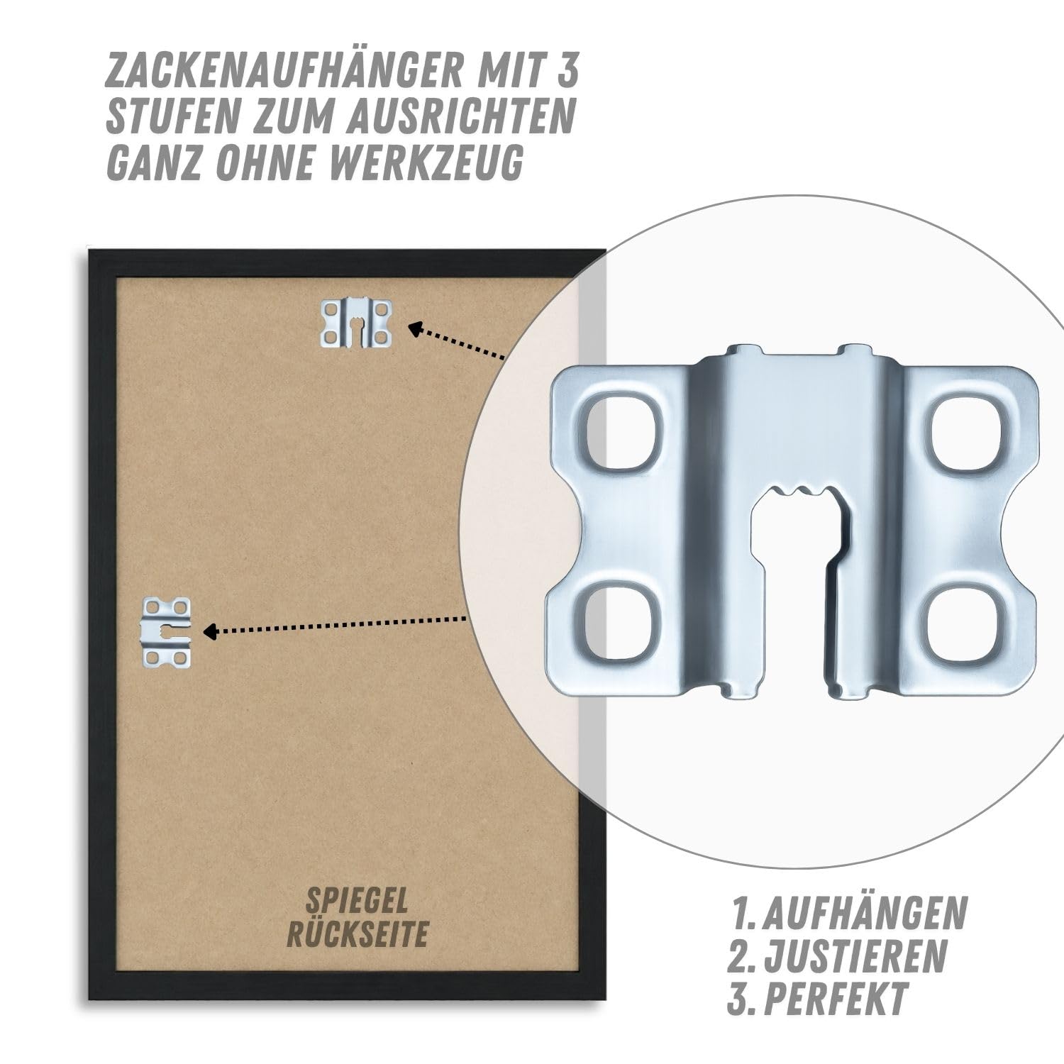 Online-GalleryKing OGK Thirty Wandspiegel 70x125 cm mit Rahmen Schwarz Matt - Echtglas Spiegel verzerrungsfrei mit 30 mm breitem MDF Holzrahmen, handgefertigt in Deutschland