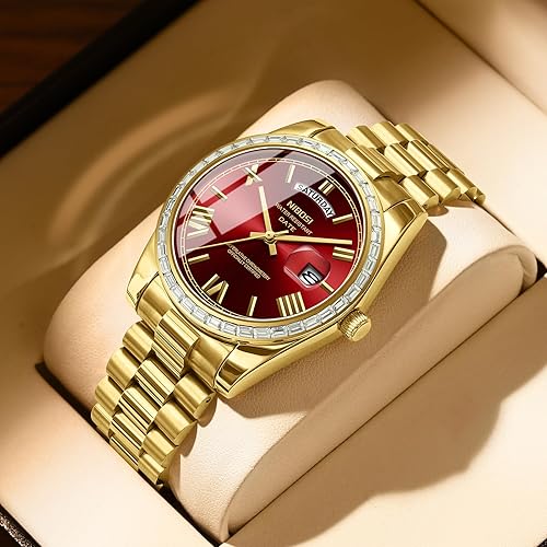 Miniatura 8 de NIBOSI Relojes analógicos de cuarzo para hombre, bisel de diamante, esfera de acero inoxidable, oro rosa, plata, relojes para hombre, impermeables,