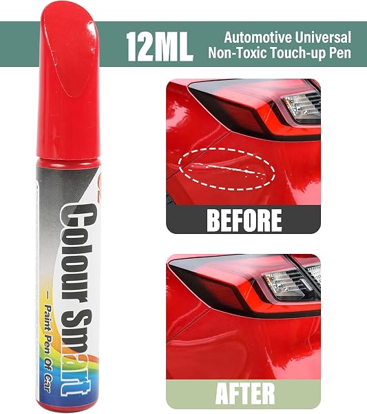 Flaconi Pennarello Ritocco Auto,Attrezzi per Auto,Penna di Finitura Generica per la Riparazione dei Graffi Dell'auto,Pennarelli Per Pneumatici per Autos,Adatto per la Maggior Parte Delle SUV(Rosso) - 2