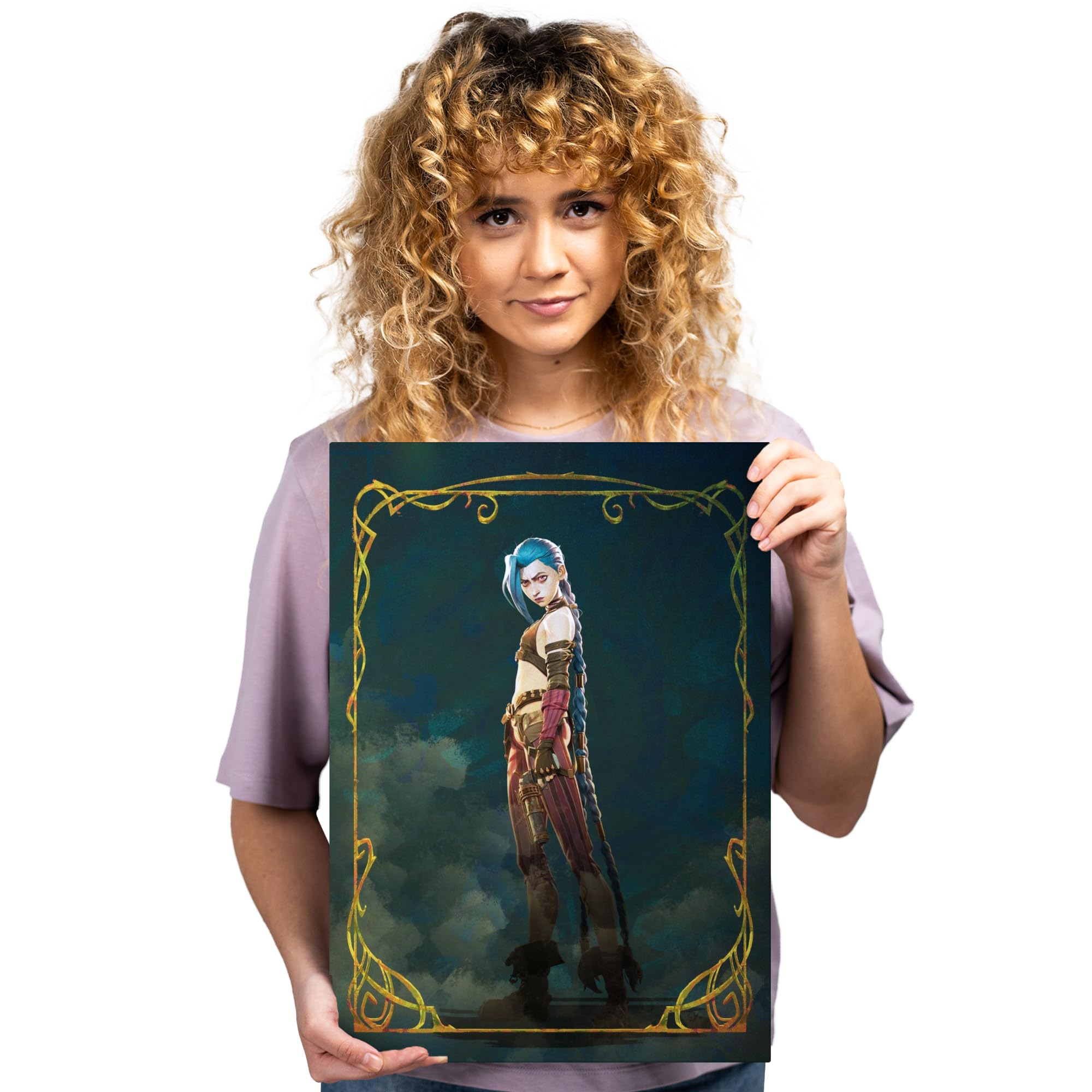 Displate Póster de Arcano de Metal, Arcano, Arcano Decorativo, Arcano, Arcano, Merchandising League of Legends, Póster de Jinx, 32 x 45 cm