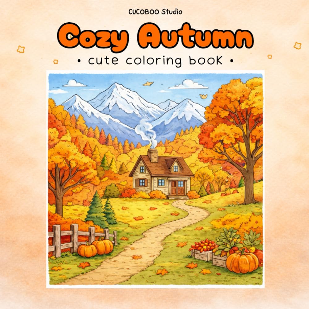 Cozy Autumn: Cute Coloring Book for Adults and Teens Featuring Cozy Autumn Scenes for Relaxation and Stress Relief (Cozy Seasons)