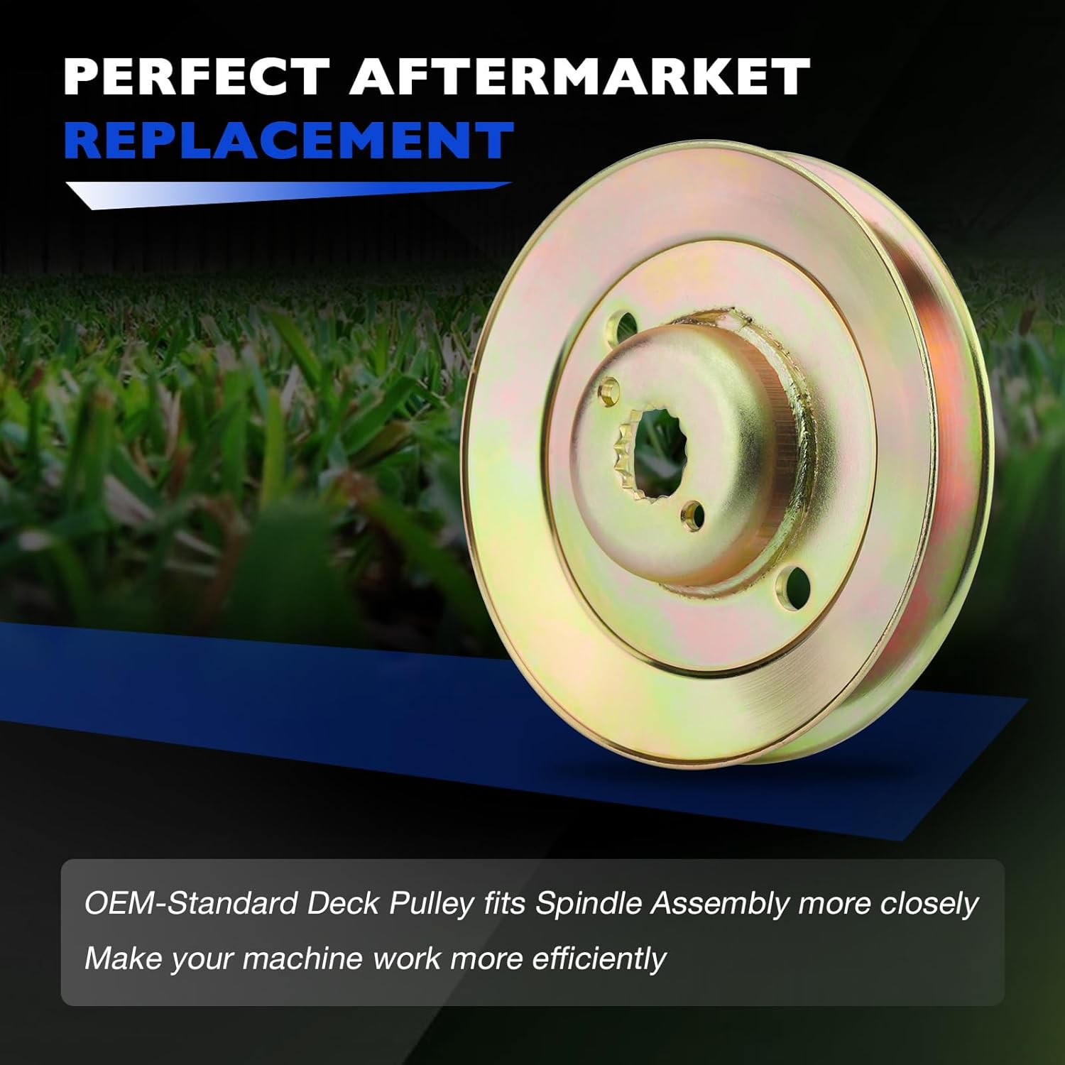 M163464 Deck Spindle Pulley 3 pcs, Compatible with John Deere Z425 Z435 Z445 EZtrak Zero Turn Mowers, Rotary 13542 M154394 Blade Drive Pulley Round 4.9" OD