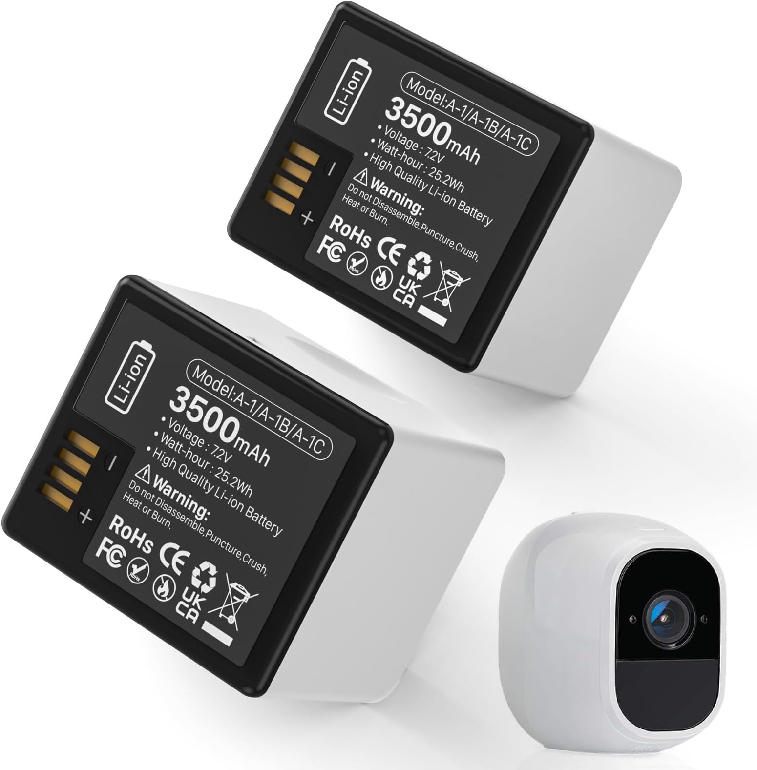 WAVYPO 2-Pack 3500mAh Battery for Arlo Pro, Arlo Pro 2, Rechargeable Battery for Camera VMA4400 VMC4030 VM4230 VMS3230 VM4030 VM4030P