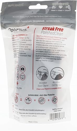 Miniatura 5 de OptiPlus Limpiador de lentes de espuma ultrasuave y paño de microfibra de doble propósito  Limpiador de gafas sin rayas