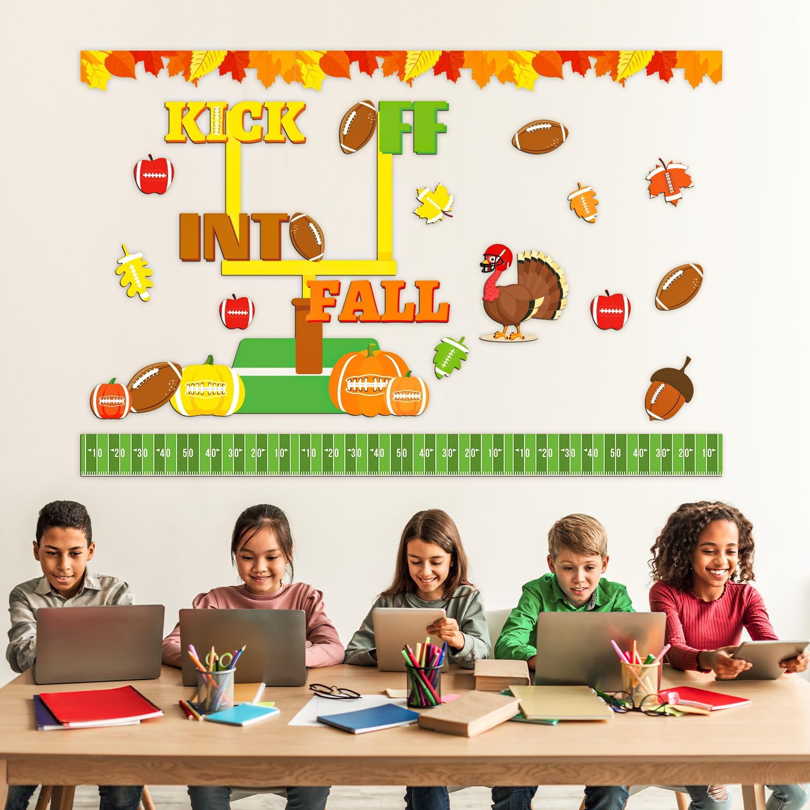Snapklik.com : Fall Football Bulletin Board Decorations Kick Off Into ...