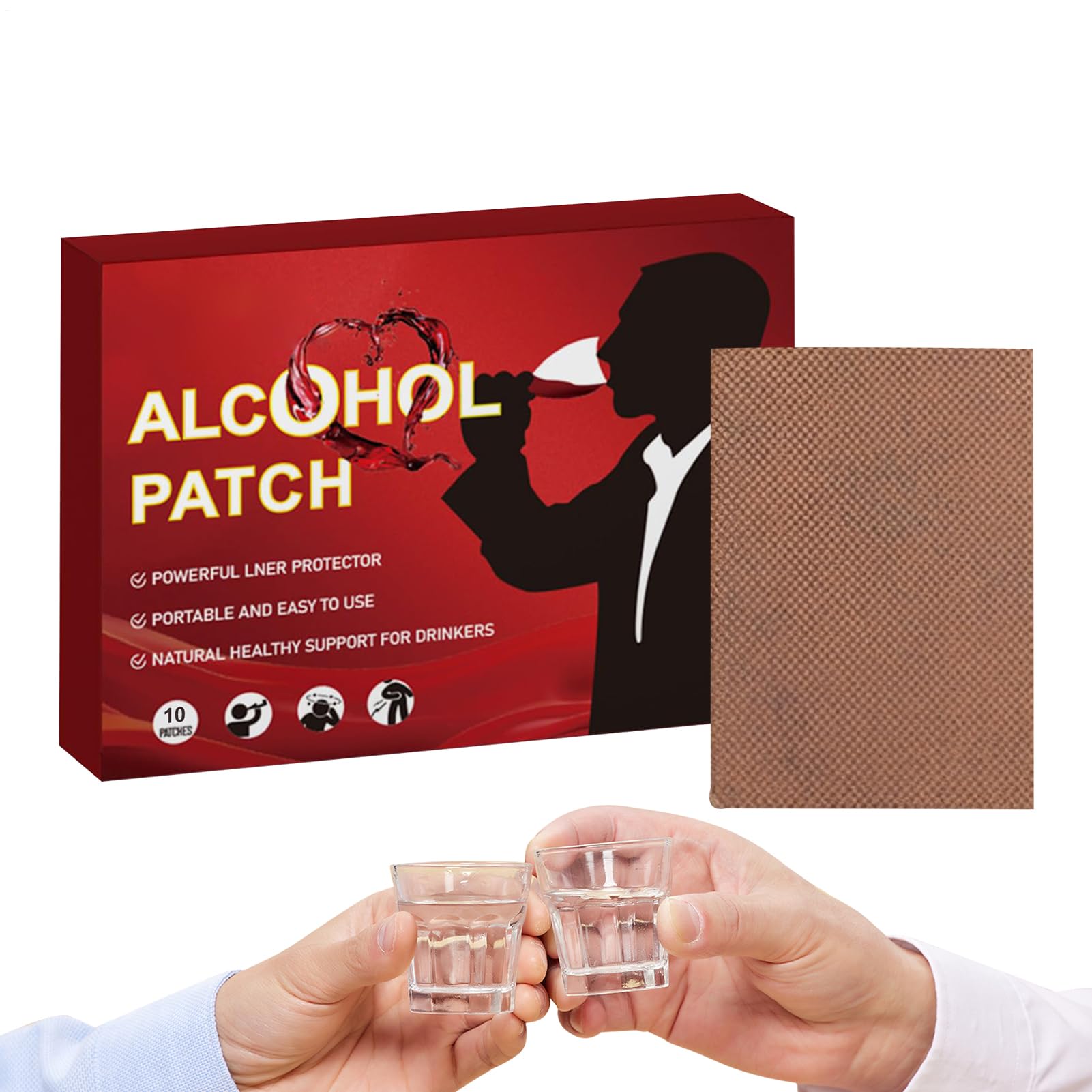 Anti Alcohol Patches, Party Recovery Patch, Waterproof Adhesive, Drinking Patches, Hangoveer Relief for Fast Energy Boost After Alcohol Consumption, Adults Men Women Social