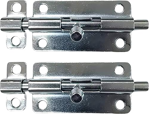 Miniatura 12 de QCAA Deco Perno de barril deslizante de acero duradero, 2 pulgadas, revestimiento negro, paquete de 4, fabricado en Taiwán