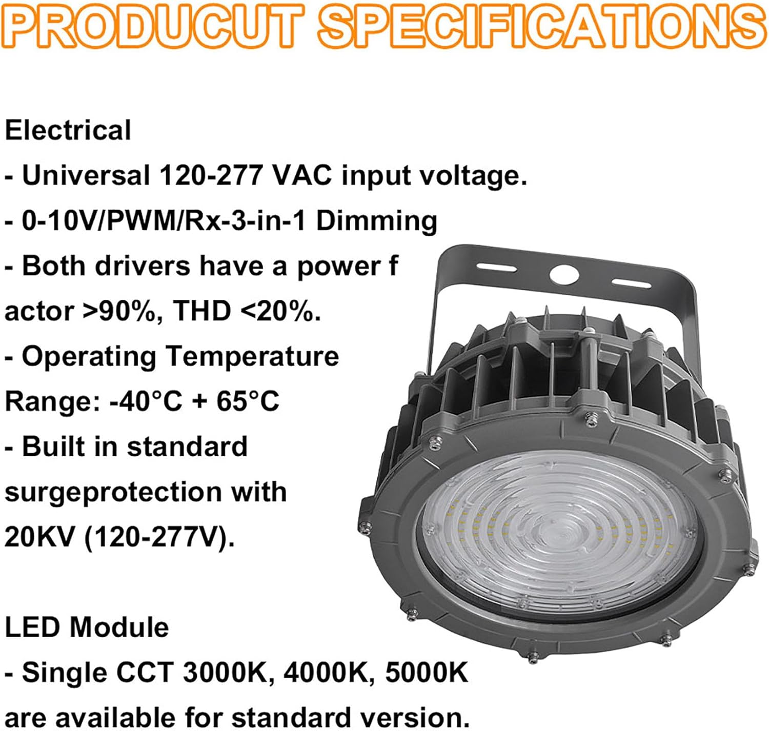 200w LED Explosion Proof Light, UL 844 Certified, 28000LM 5000K Daylight, Dimmable High Bay LED Light, Class I Division I Hazardous Locations Luminaires Warehouse Lighting 120-277V, IP66 (Grey, 200W)