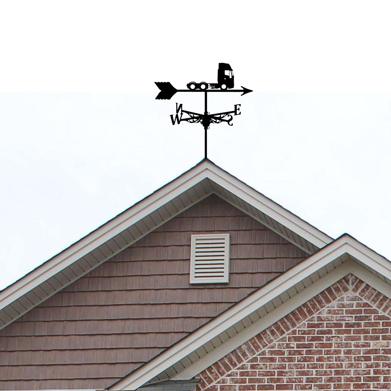 Girouette de Camion Classique en métal Durable girouette Toit Noir Installer indicateur de Direction du Vent pour Garage coupole Grange Jardin Patio Ferme décorer