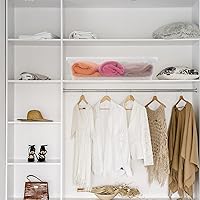 Vista 6 de Paquete de 4 cubos de almacenamiento grandes poco profundos de 40 cuartos de galón, caja de plástico debajo de la cama con ruedas