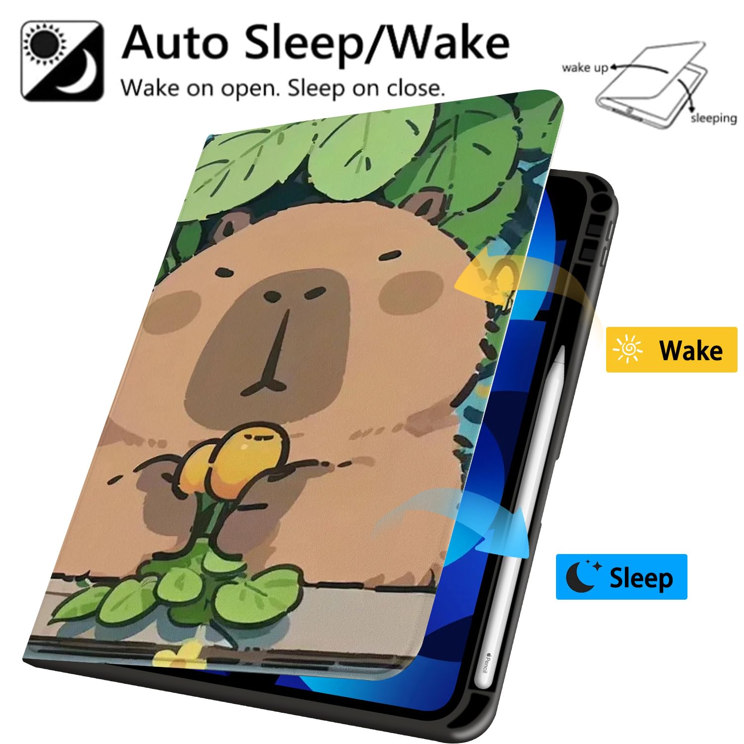 カピバラ様iPad専用 Amazon.com: Cute Funny Capybara Pattern Case for iPad (A16) 11th