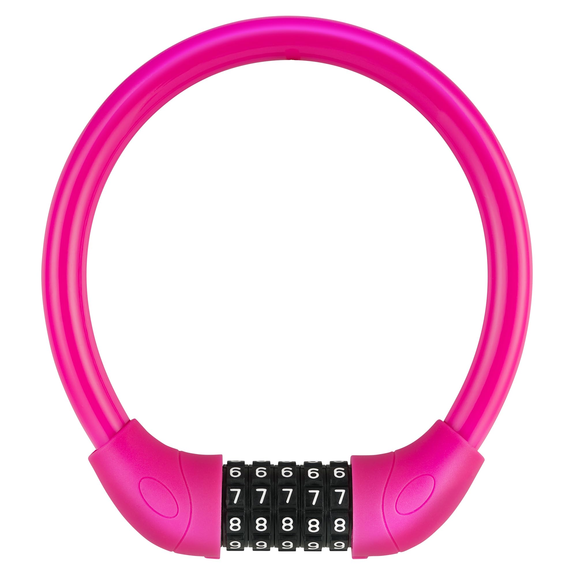 GOLDPOOL Fahrradschloss Kinder, Rosa Fahrradschloss mit Zahlen 500 X15 mm, Kabel Schloss Code Kombination, Kinderfahrradschloss 4-Stellige Rücksetzbare Kombination Sport & Freizeit