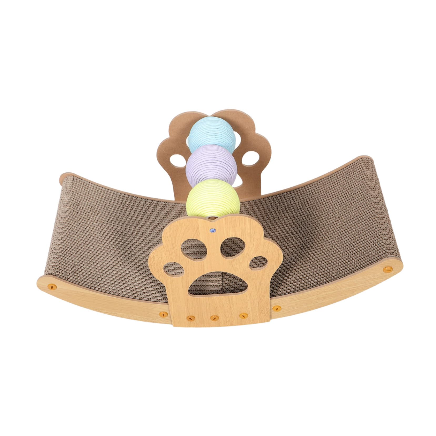 YARNOW Cama Rascadora para Gatos de Cartón Ondulado Cama Mecedora con Bola Interactiva para Interiores Tabla para Afilar y para Mascotas