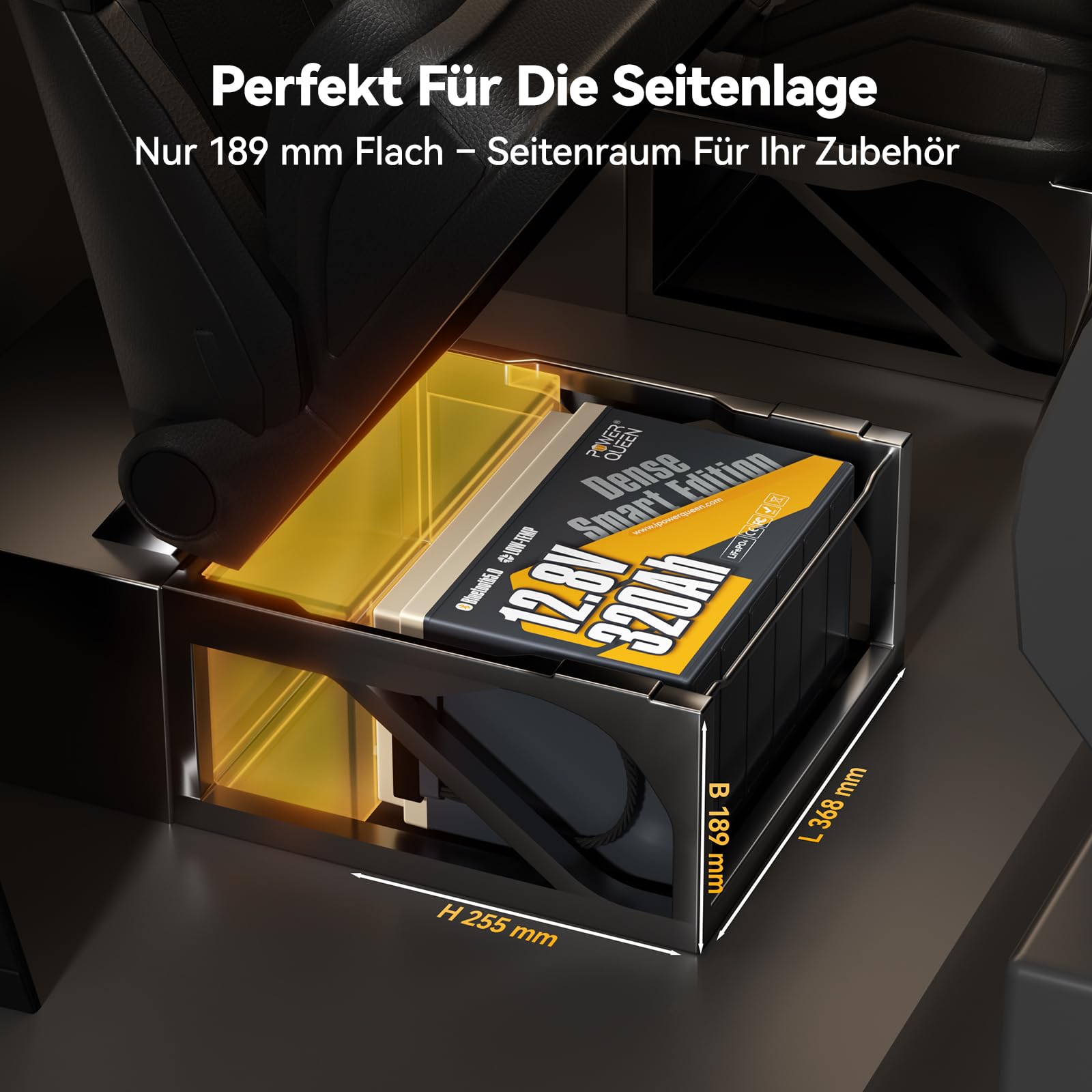 Power Queen 12V 320Ah W190 Bluetooth Batterie Lithium Camping-Car Caravane