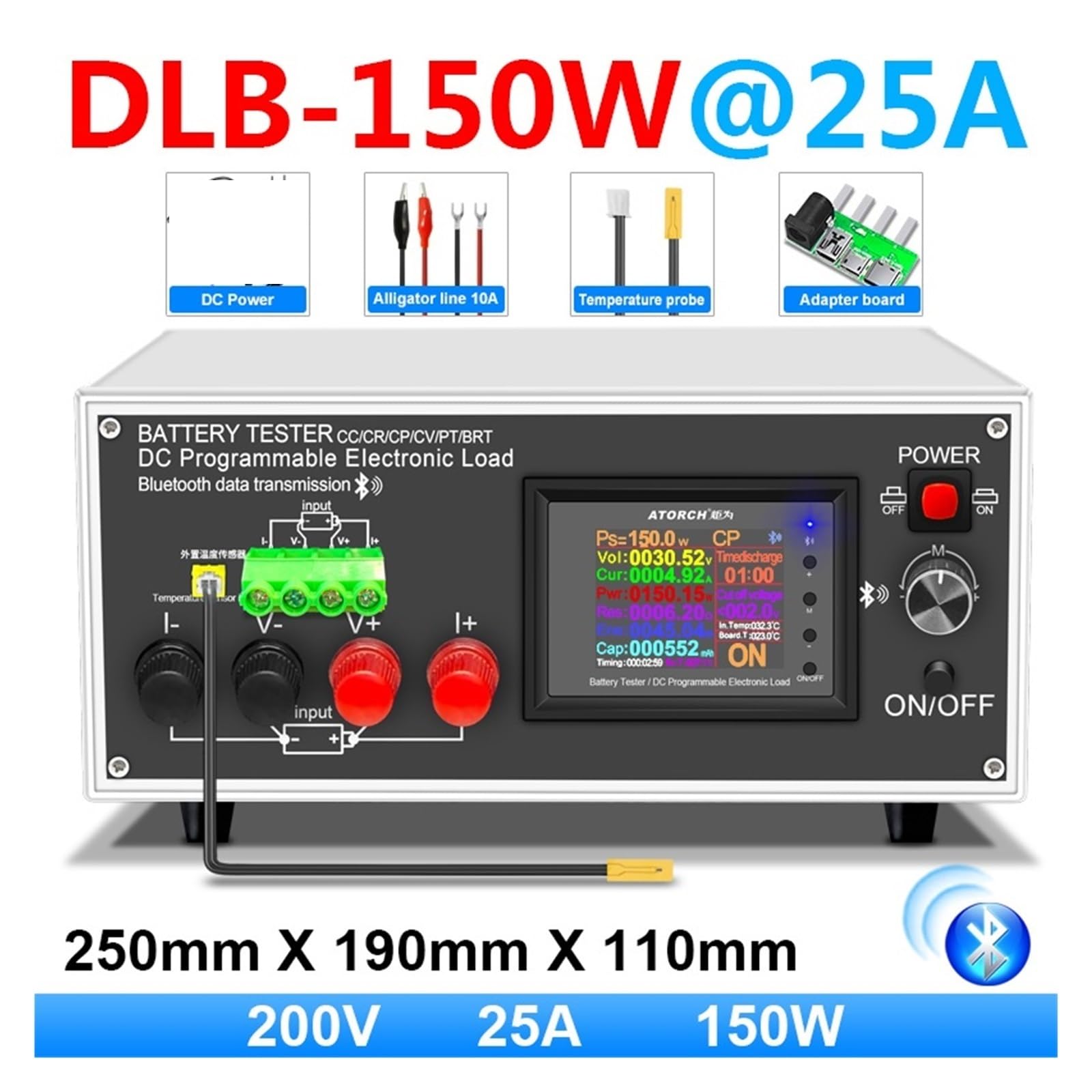Tester baterii DLB-600W 40A litowo-kwasowo-ołowiowy Monitor pojemności akumulatora elektroniczny tester mocy obciążenia miernik rozładowania narzędzia do sprawdzania samochodów Szersze zastosowanie(15