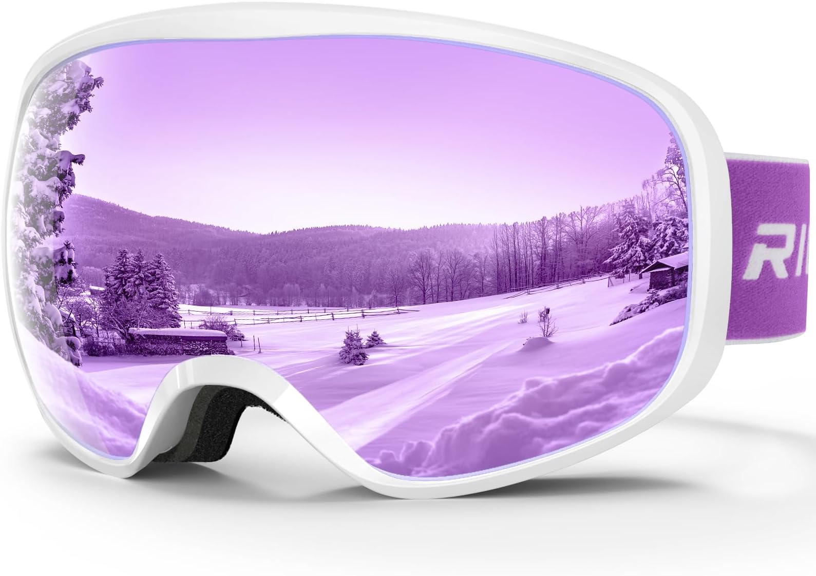 RIOROO Ski Goggles Snowboard Goggles for Glasses Wearers Men Women Adults Teenagers Double Lens 105% UV Protection Compatible Helmet Anti Fog Ski Goggles for Skiing Motorcycle Bicycle Skating