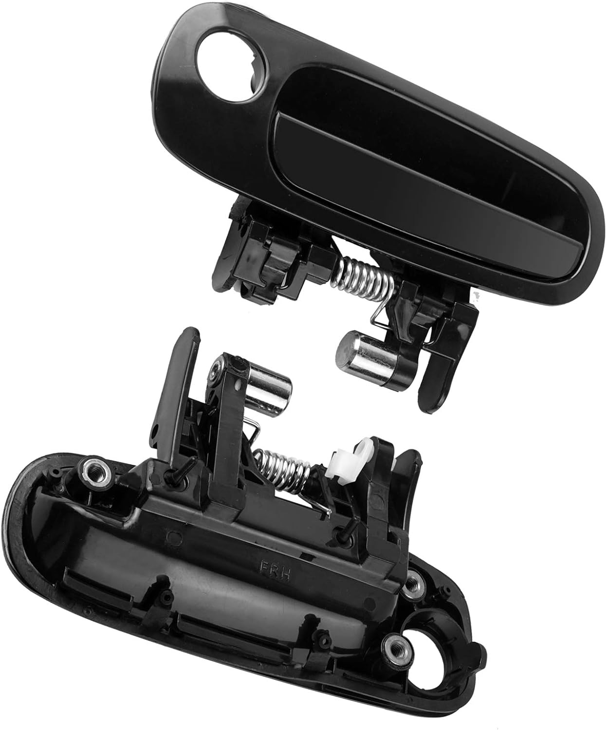 HHCSOP 8PCS Exterior Interior Front Rear Door Handles Set Left Driver & Right Passenger Side Fit for 1998 1999 2000 2001 2002 Toyota Corolla Chevy Prizm (Black & Gray)